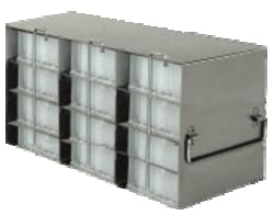 Alkali Scientific&trade; Stainless Steel Upright Freezer Rack for 96-Well Microtube Boxes, 3 x 4 Configuration, 12 Box Capacity