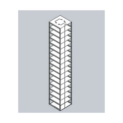 Alkali Scientific™ Vertical Freezer Rack for 100-Place Slide Boxes, Holds 16 boxes