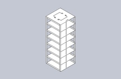 Alkali Scientific&trade; Vertical Rack for 50-Cell 0.5 ml Microtube Boxes, Holds 16 boxes