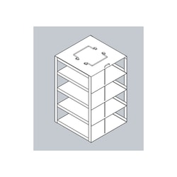 Alkali Scientific&trade; Vertical Freezer Rack for 100-Place Slide Boxes, Holds 4 boxes