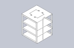 Alkali Scientific&trade; Vertical Rack for 50-Cell 0.5 ml Microtube Boxes, Holds 6 boxes