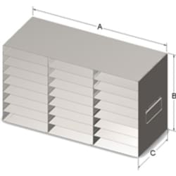 Alkali Scientific&trade; Stainless Steel Rack, 22-1/4 Deep x 12-1/2 Tall x 8-1/2 Wide, holds 24 slide boxes