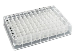 Alkali Scientific CellPro™ Deep Well Plate, 96 Square Well, 1.2mL, 24.0mm height, U-bottom, Black Alphanumeric Printing, PP, 10 bags of 5 pieces, 50 / Cs, Sterile