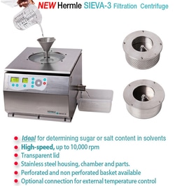 Alkali Scientific™ Hermle Z600-S3-TC SIEVA-3 Filtration Centrifuge with external temperature control, 120V