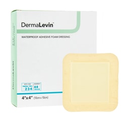 Med Vet International DermaLevin Adhesive with Border Foam Dressing, 4