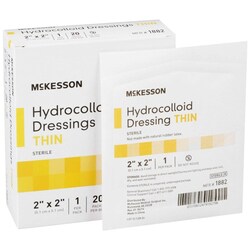 Med Vet International McKesson Hydrocolloid Dressing, 2 x 2 Inch, 1882,