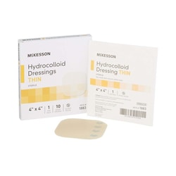 Med Vet International McKesson Hydrocolloid Dressing, 4 x 4 Inch, 1883, 10/Box