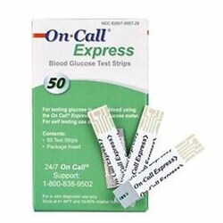 Med Vet International&nbsp;Blood Glucose Test Strips On Call 50 Strips per Pack, 755729, 12/Box