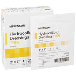 Med Vet International&nbsp;McKesson Hydrocolloid Dressing, 2 x 2 Inch, 1882, 20/Box