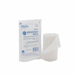 Med Vet International Fluff Bandage Roll Dukal™ 4-1/2 Inch X 4-1/10 Yard 1 per Pack Sterile 6-Ply Roll Shape, 645, Each