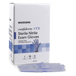 Med Vet International&nbsp;McKesson Confiderm STR Nitrile Exam Glove, Extra Large, Blue, 14-6NSTR8, Pair