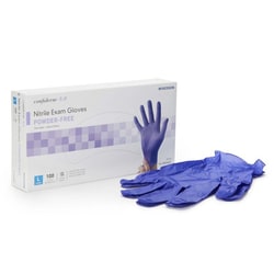 Med Vet International McKesson Confiderm 3.0 Nitrile Exam Glove, Large, Blue, 14-6N36EC, 100/Box