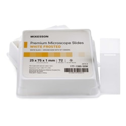 Med Vet International&nbsp;McKesson Frosted Microscope Slide, 25 x 75 x 1 mm, 177-1380-50W, 72/Box