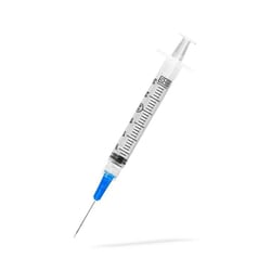 Med Vet International&nbsp;Standard Hypodermic Syringe with Needle PrecisionGlide&trade; 3 mL 1-1/2 Inch 23 Gauge NonSafety Thin Wall, 309589, 100/Box