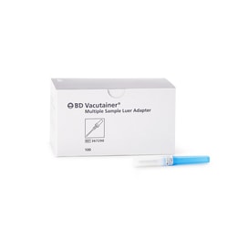 Med Vet International BD Vacutainer Multiple Sample, Luer Adapter, Male Slip-Luer Fitting, Sterile, Holder, 100/Box
