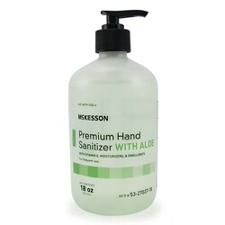 Med Vet International&nbsp;McKesson Premium Hand Sanitizer with Aloe, 18 oz, Gel, Pump Bottle, 53-27037-18, Each