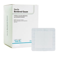 Med Vet International&nbsp;DermaRite Gauze Adhesive Dressing, White, Sterile, 4 X 8 inch, 11480, 25/Box