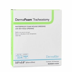 Med Vet International Foam Dressing DermaFoam Tracheostomy 3-1/2 X 3-1/2