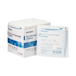 Med Vet International&nbsp;McKesson Sterile Nonwoven Sponge, 4-Ply, 2 x 2 Inch, 16-4224, 1500/Case