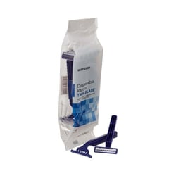 Med Vet International&nbsp;McKesson Disposable Razor, Twin Blade, Lubricated Strip, Blue, NonSterile, 16-RZ11, 120/Box
