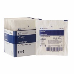 Med Vet International Nonwoven Sponge Curity™ 4 X 4 Inch, Sterile, 4-Ply Square, 2913, 2/Pack, 25 Pack