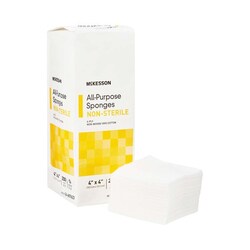 Med Vet International&nbsp;McKesson NonSterile Nonwoven Sponge, 4-Ply, 4 x 4 Inch, 16-607623, 4000/Case