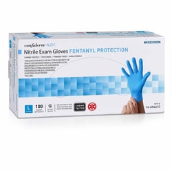 Med Vet International&nbsp;Exam Glove McKesson Confiderm 6.8C Large NonSterile Nitrile Standard Cuff Length Fully Textured Blue Chemo Tested / Fentanyl Tested, 14-6N661C, 1000/Case