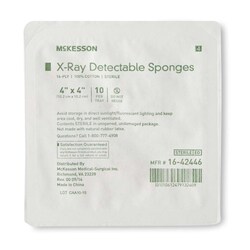 Med Vet International&nbsp;McKesson Sterile x-Ray Detectable Gauze Sponge, 16-Ply, 4 x 4 Inch, 16-42446, 720/Case