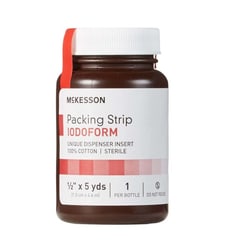 Med Vet International McKesson Iodoform Wound Packing Strip, ½ Inch x 5 Yard, 61-59245, 12/Case