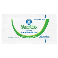 Med Vet International&nbsp;Dynarex SannyTize Instant Hand Sanitizer, 0.9 g Packet, 1728/Case