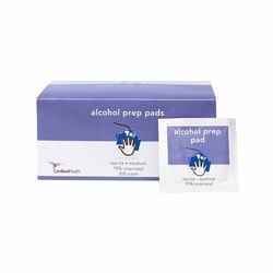 Med Vet International&nbsp;Alcohol Prep Pad Cardinal Health 70% Strength Isopropyl Alcohol Individual Packet Medium Sterile, MW-APM, 200/Box, 20 Boxes