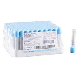 Med Vet International BD Vacutainer Plus Venous Blood Collection Tube, Sodium Citrate Additive, 2.7 mL, Hemogard™ Closure Plastic Tube, 100/Box