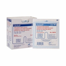 Med Vet International&nbsp;Drain Sponge DuSoft 4 X 4 Inch Sterile 6-Ply, 84916, 600/Case