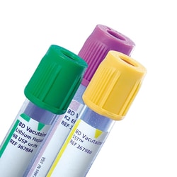 Med Vet International BD Vacutainer Venous Blood Collection Tube, Sodium Fluoride/Potassium Oxalate Additive, 6 mL, BD Hemogard™ Closure Plastic Tube, 100/Box