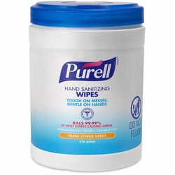 Med Vet International&nbsp;Hand Sanitizing Wipe Purell 270 Count BZK (Benzalkonium Chloride) Wipe Canister, 9113-06, 6/Case