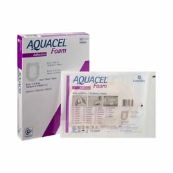 Med Vet International&nbsp;Foam Dressing Aquacel 5-1/2 X 8 Inch With Border Waterproof Film Backing Silicone Adhesive Heel Sterile, 420625, Each