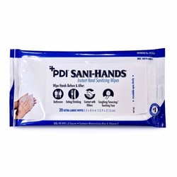 Med Vet International&nbsp;Sani-Hands Hand Sanitizing Wipes, 20 Count, Ethyl Alcohol, Soft Pack, P71520, 48/Case