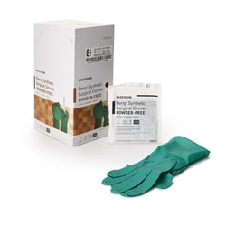 Med Vet International&nbsp;McKesson Perry Performance Plus Polychloroprene Surgical Glove, Size 8.5, Dark Green, 20-2585N, 50 Pairs