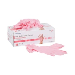 Med Vet International McKesson Pink Nitrile Nitrile Exam Glove, Small, Pink, 14-6NPNK2, 2500/Case