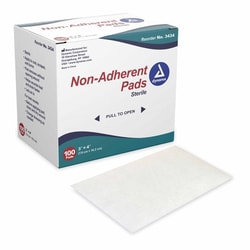 Med Vet International&nbsp;Non-Adherent Dressing Dynarex 3 X 4 Inch Sterile Rectangle, 3434, 100/Box