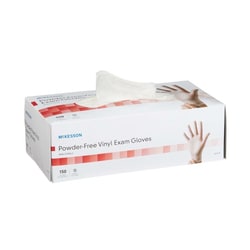 Med Vet International&nbsp;McKesson Vinyl Exam Glove, Extra Small, Clear, NonSterile, 14-132, 1500/Case