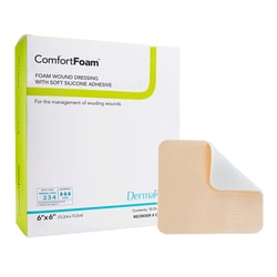 Med Vet International ComfortFoam™ Border Silicone Adhesive with Border Silicone Foam Dressing, 6 x 6 Inch, Sterile, 00318E, Each