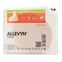 Med Vet International&nbsp;Foam Dressing Allevyn Heel 4-1/2 X 5-1/2 Inch Without Border Film Backing Nonadhesive Heel Sterile, 66007630, 5/Box