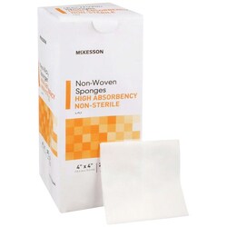 Med Vet International&nbsp;McKesson NonSterile Nonwoven Sponge, 4-Ply, 4 x 4 Inch, 16-40444, 1/Pack