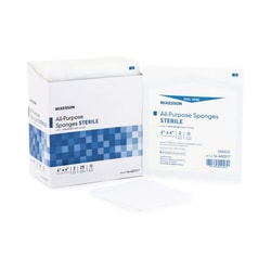 Med Vet International McKesson Sterile Nonwoven Sponge, 4-Ply, 4 x 4 Inch, 16-602317, 2/Pack