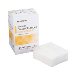 Med Vet International McKesson NonSterile Gauze Sponge, 8-Ply, 4 x 4 Inch, 44082000, 200/Pack
