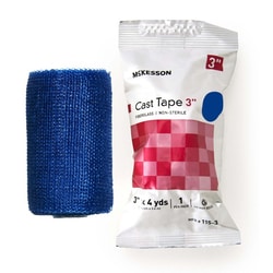 Med Vet International&nbsp;McKesson Blue Cast Tape, 3 Inch x 4 Yard, 115-3B, 10/Box