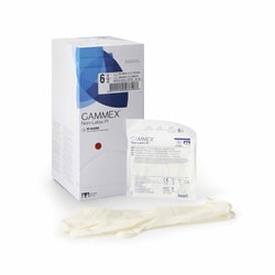 Med Vet International&nbsp;Surgical Glove GAMMEX Non-Latex PI Size 6.5 Sterile Polyisoprene Standard Cuff Length Micro-Textured White Chemo Tested, 20685765, 50/Box