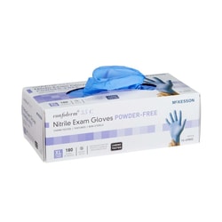 Med Vet International McKesson Confiderm 3.5C Nitrile Exam Glove, Extra Large, Blue, NonSterile, 14-6980C, 180/Box