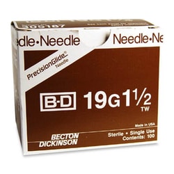 Med Vet International BD PrecisionGlide Needles, 19G x 1.5 in, 100/box,